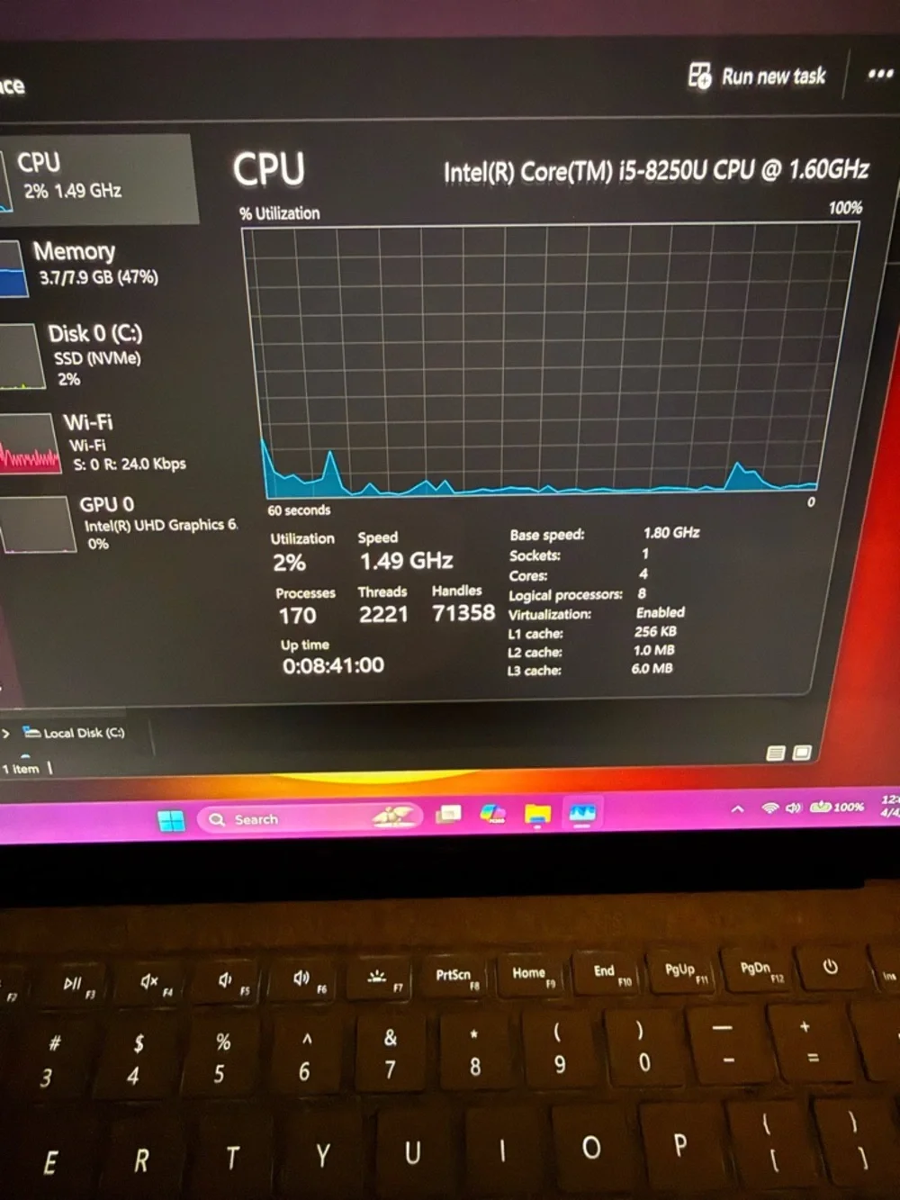 Microsoft Surface Laptop 2 i5-8250u RAM 8GB SSD 256GB Windows 11 Pro 64-Bit - Picture 10 of 10